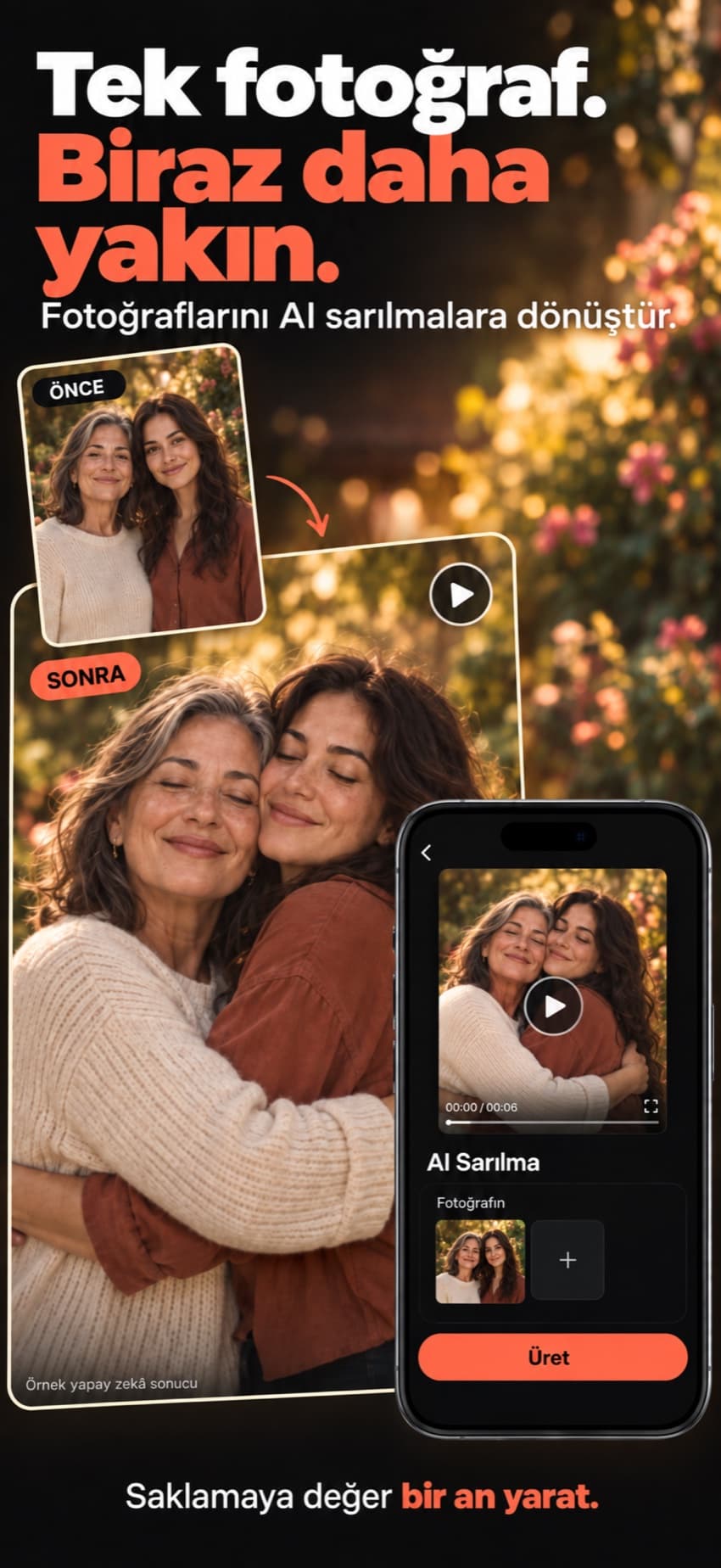 Yapay zekâ sarılma videosuna dönüşmüş iki fotoğraf